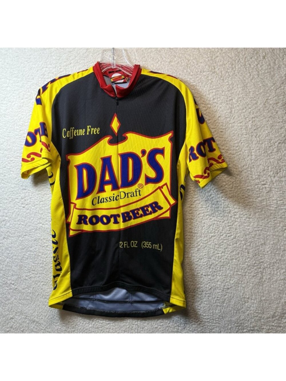 Vintage Dad’s Root Beer Jersey Shirt size Medium 1/4 Zip Cycling Bike
